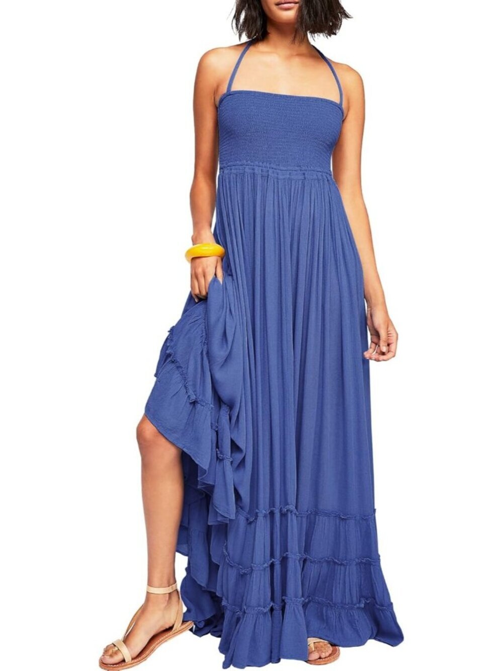 Women's Royal Blue Summer Boho Sexy Backless Long Comfortable Stylish Maxi Dress